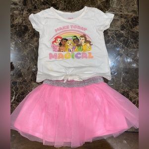 toddler girls disney princess top & tutu set
